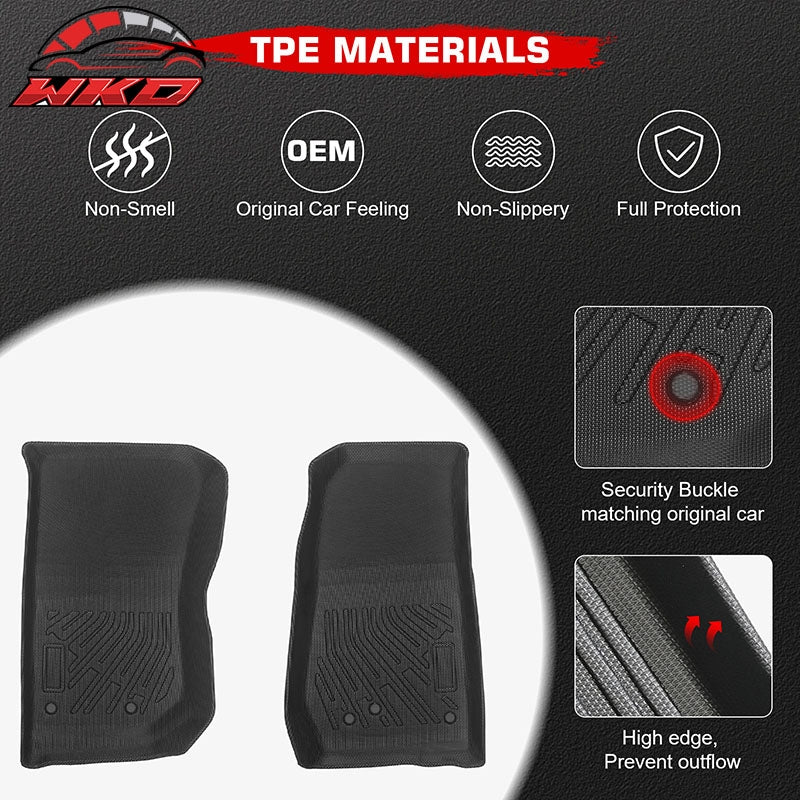 Fits 07¨C18 Jeep Wrangler JK 2DR 4DR Anti-Slip Floor Mats All Weather TPE Carpets