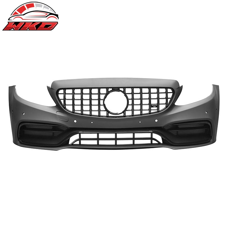 Wholesale For 15¨C21 Benz C-Class W205 19+ C63 Front Bumper Cover Kit W/ Gloss Black Grille