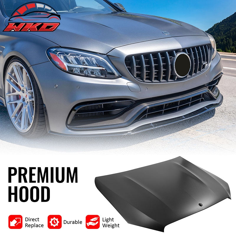 Fits 15¨C21 Benz C-Class W205 C63 Style Cowl Vented Extractor Front Bumper Hood