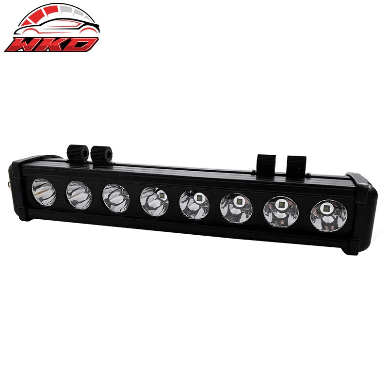 15" 80W 8 LED Light Bar Single Row Spot Flood Combo Truck SUV Offroad Driving