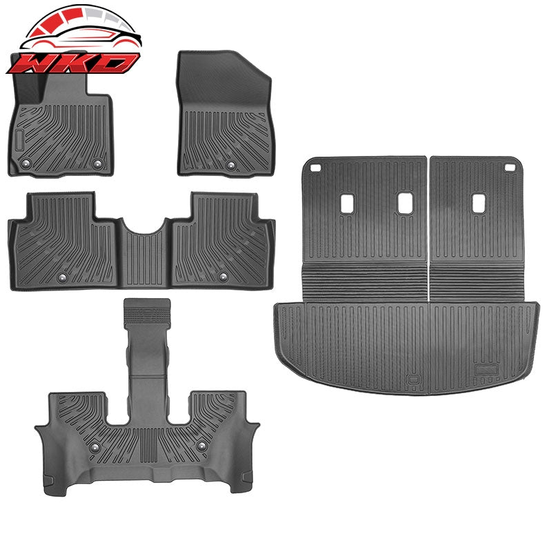 Wholesale 26 Hyundai Palisade 7/8 Seats Gas TPE Floor Mats+ Trunk Mat w/ Backrest Mat