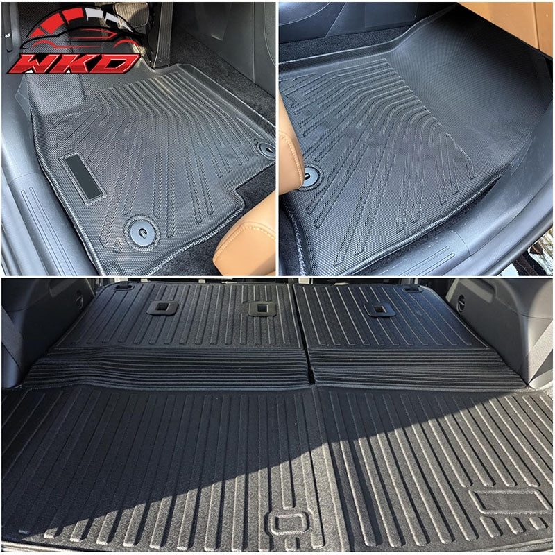 Fits 26 Hyundai Palisade 7/8 Seats Gas TPE Floor Mats+ Trunk Mat w/ Backrest Mat