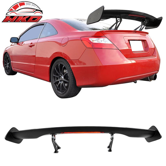Wholesale 57 Inch GT Trunk Spoiler Wing Adjustable With LED Brake Light Unpainted ABS