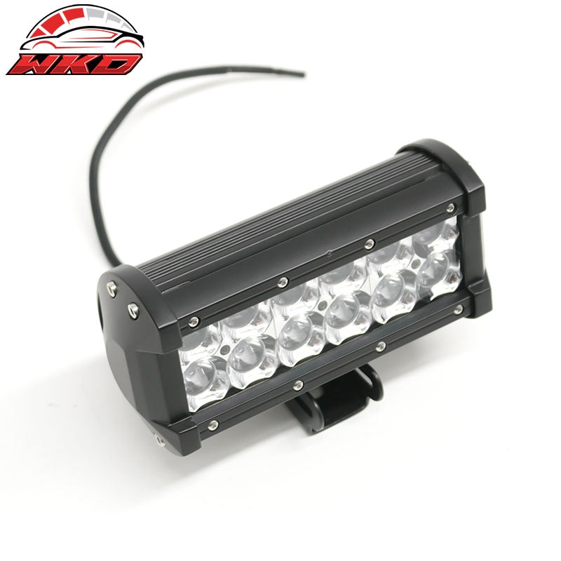 7" 36W 12 LED 2 Row LED Work Light Bar Spot Flood Combo Truck SUV ATV Off Road