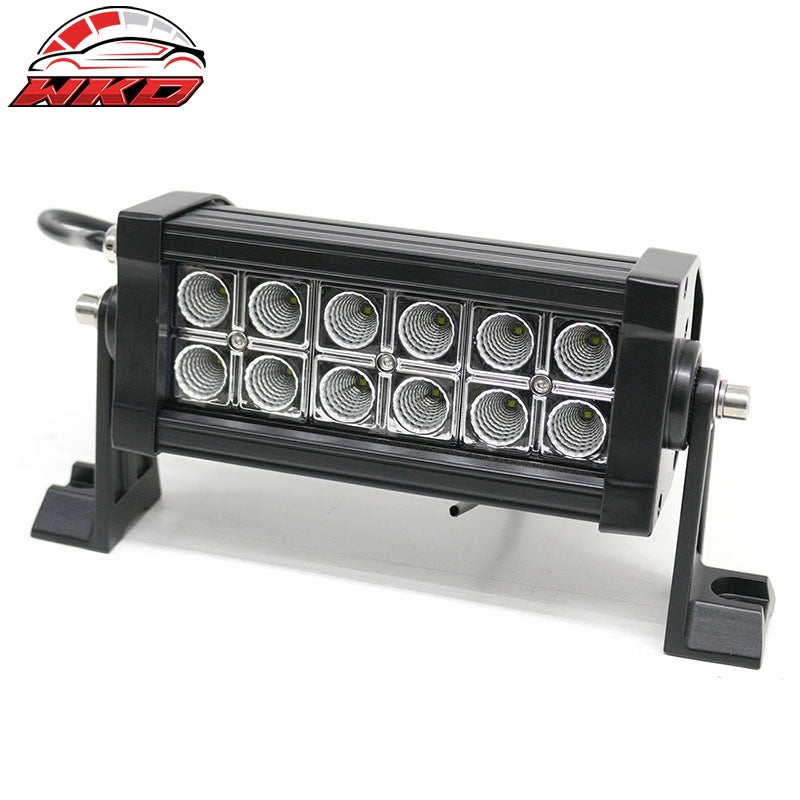 7" 36W 12 LED 2 Row LED Work Light Bar Spot Flood Combo Truck SUV ATV Off Road