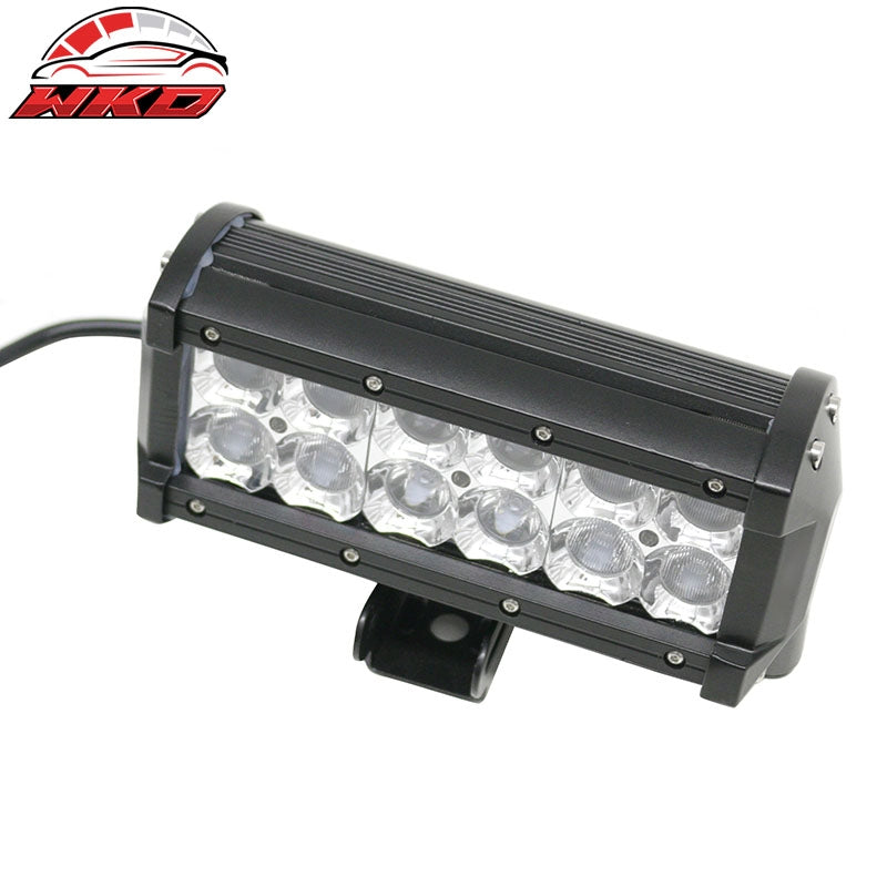 7" 36W 12 LED 2 Row LED Work Light Bar Spot Flood Combo Truck SUV ATV Off Road