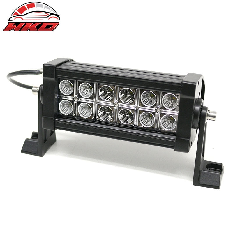 7" 36W 12 LED 2 Row LED Work Light Bar Spot Flood Combo Truck SUV ATV Off Road