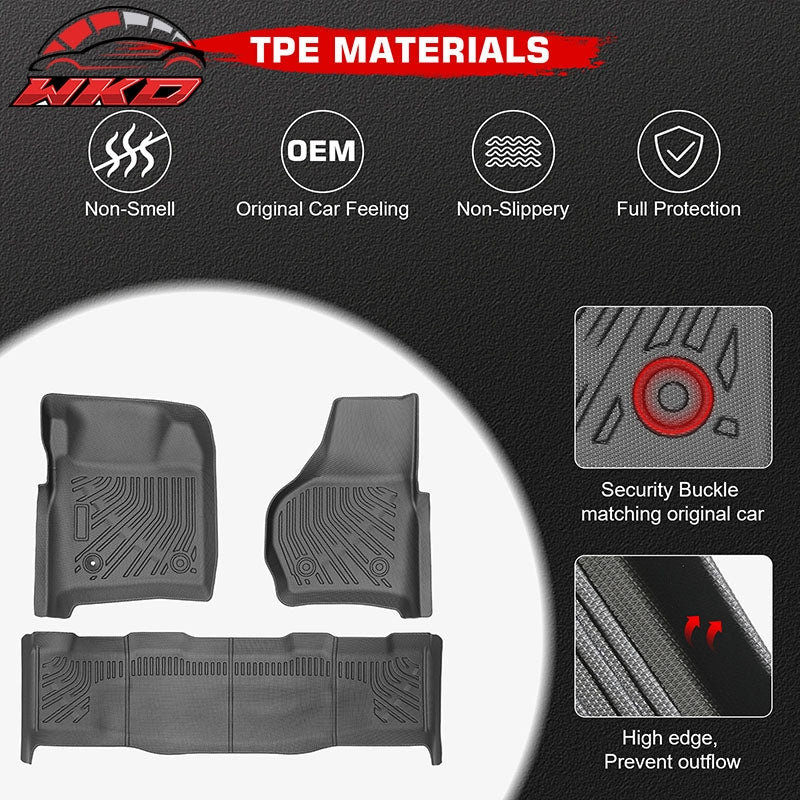 Fits 99¨C07 F-250 F-350 F-450 Super Duty Crew Cab Anti-Slip Floor Mats TPE Carpet