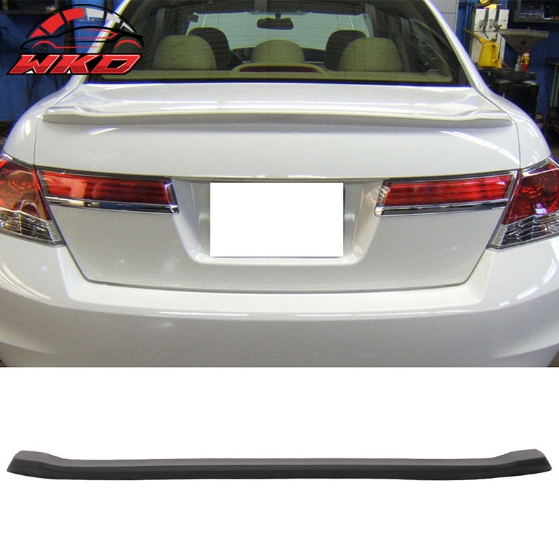 Fits 08-12 Accord 8th 4DR Flush Mount OE Factory Trunk Spoiler Matte Black ABS