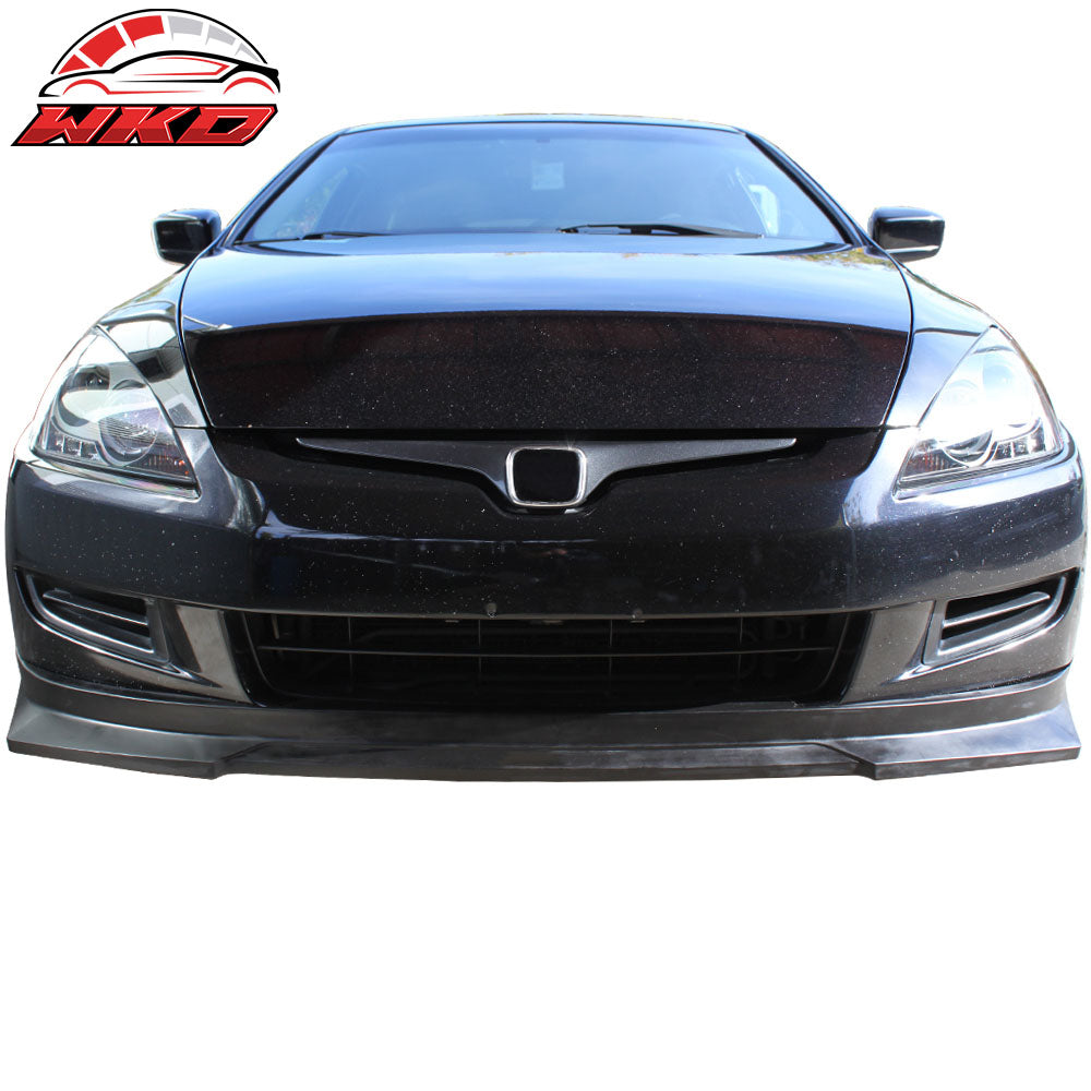 Fits 03-05 Accord 2Dr HC1 Front Bumper Lip Spoiler Matte Black PP Carbon Texture