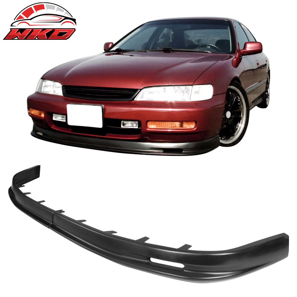 Fits 96-97 Honda Accord Mugen Style PU Unpainted Front Bumper Lip Spoiler 2PC