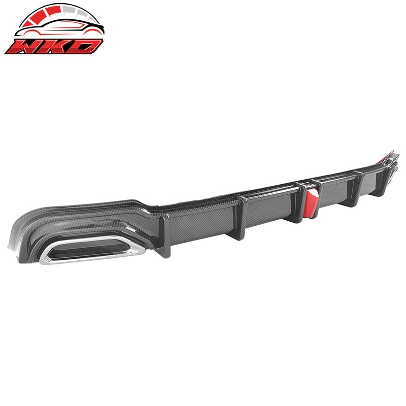 Fits 18-22 Honda Accord Hybrid LED Rear Bumper Lip Diffuser Carbon Fiber Print