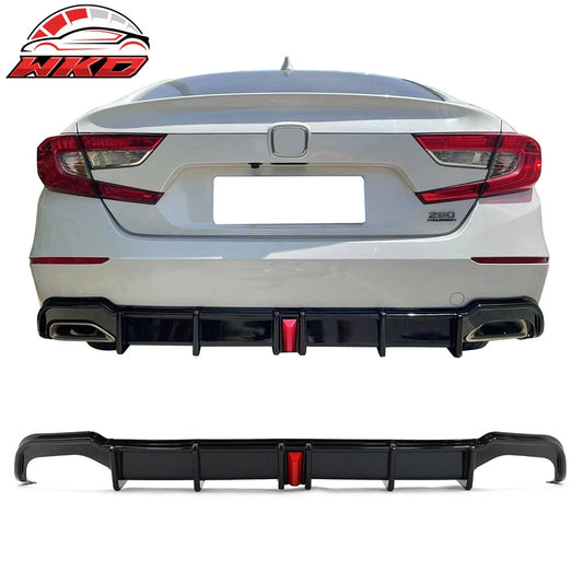 Wholesale 18-22 Honda Accord Sport LED Rear Bumper Lip Diffuser Spoiler Gloss Black - Wikond Auto