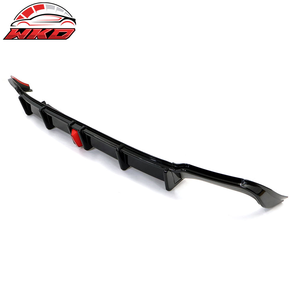 Fits 18-22 Honda Accord Sport LED Rear Bumper Lip Diffuser Spoiler Gloss Black