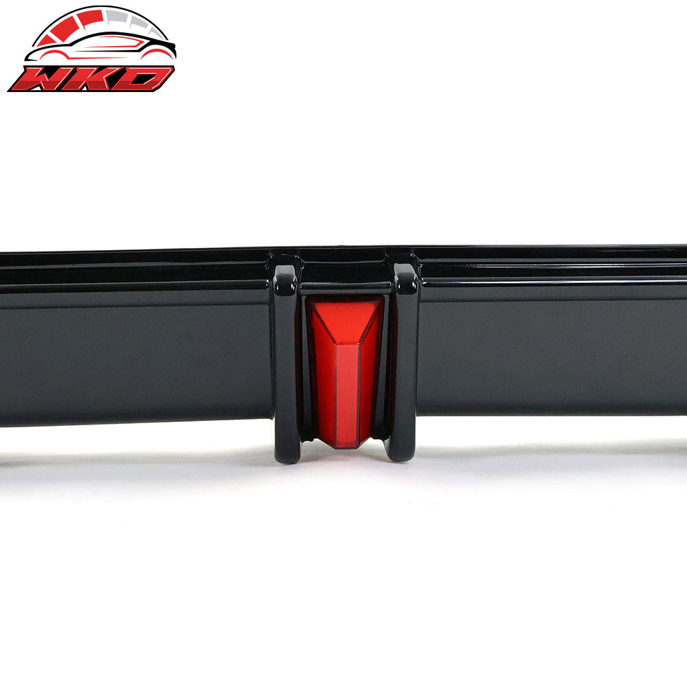 Fits 18-22 Honda Accord Sport LED Rear Bumper Lip Diffuser Spoiler Gloss Black