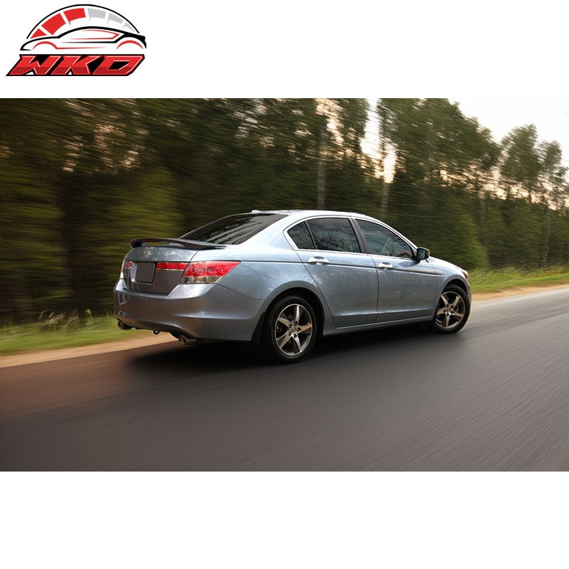 Fits 08-12 Honda Accord Sedan OE Style ABS Trunk Spoiler & LED Brake Matte Black