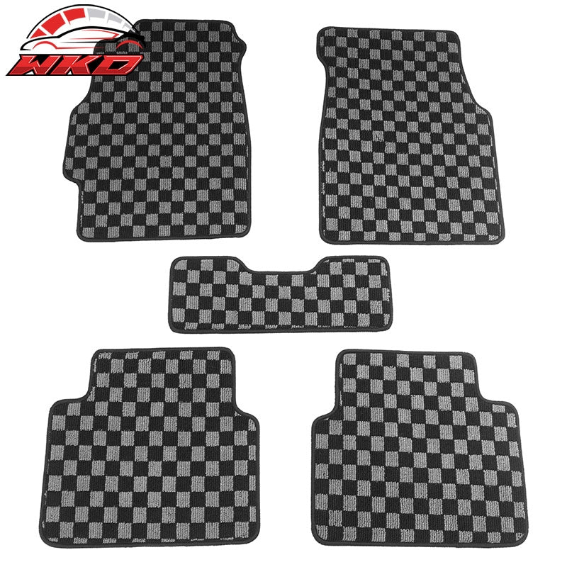 Wholesale For 94-01 Acura Integra DC Floor Mats Non-Slip Carpet Checkered Black Gray Plaid