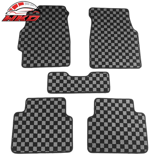 Wholesale For 94-01 Acura Integra DC Floor Mats Non-Slip Carpet Checkered Black Gray Plaid - Wikond Auto