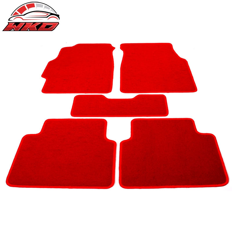 Fits 94-01 Acura Integra Car Floor Mats Liner Front Rear Nylon Red Carpet 5PC