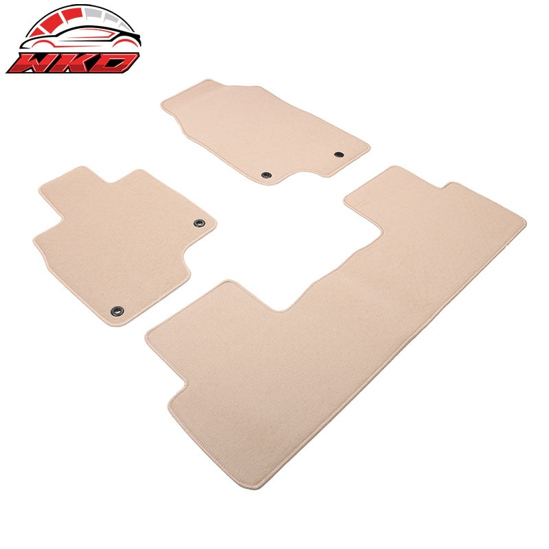 Fits 19-26 Acura RDX Anti-Slip Front Rear Floor Mats Carpet Nylon 3PCS - Beige