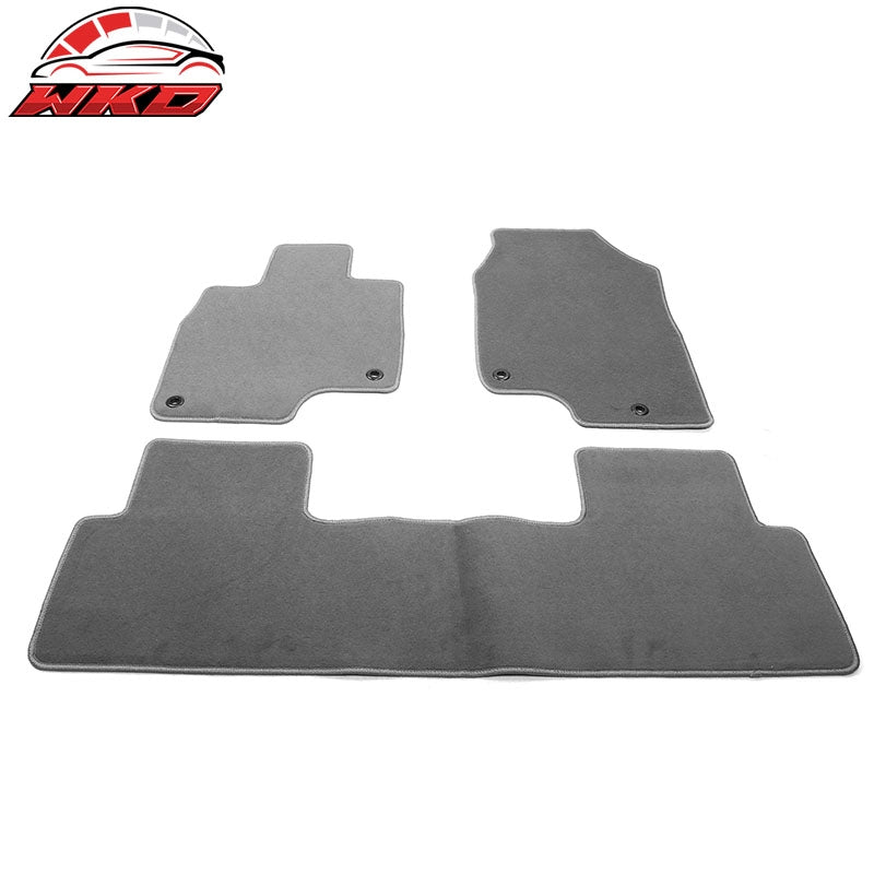 Fits 19-26 Acura RDX Anti-Slip Front Rear Floor Mats Carpet Nylon 3PCS - Gray
