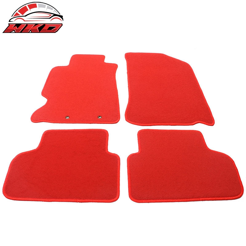 Fits 02-06 Acura RSX Car Auto Floor Mats Liner Front Rear Nylon Red Carpet 4PCS