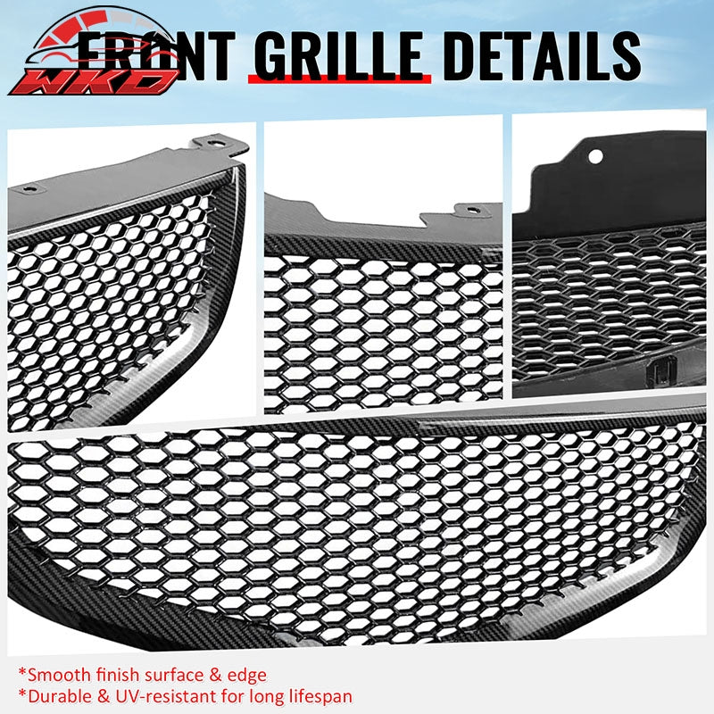 Fits 04-06 Acura TL Honeycomb Style Front Grille w/ Frame Carbon Fiber Print ABS