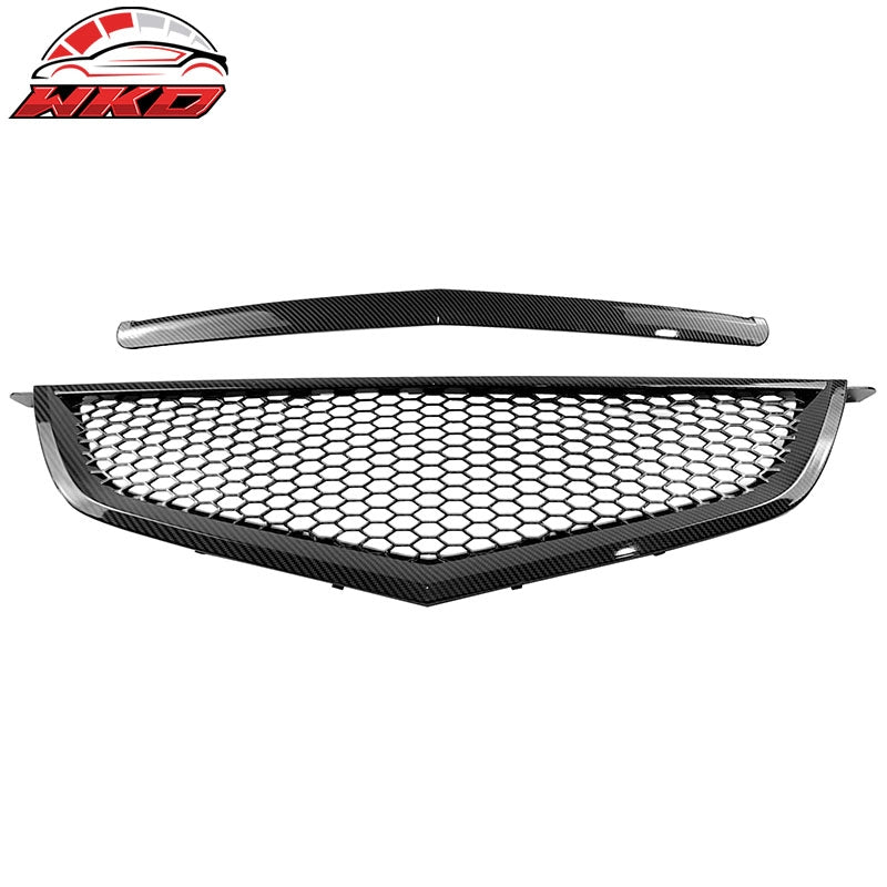 Fits 04-06 Acura TL Honeycomb Style Front Grille w/ Frame Carbon Fiber Print ABS