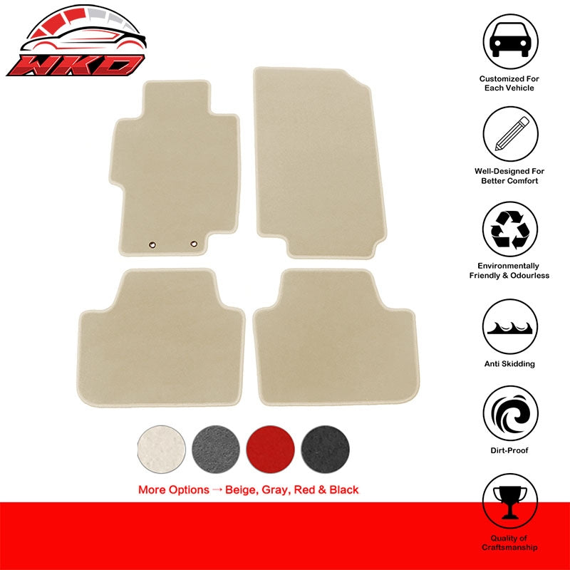 Fits 04-08 Acura TSX Car Floor Mats Liner Front Rear Nylon Beige Carpets 4PCS