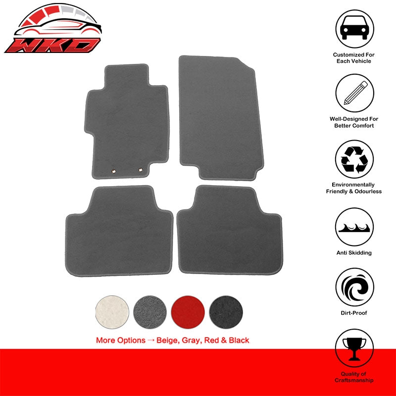 Fits 04-08 Acura TSX Car Floor Mats Liner Front Rear Nylon Gray Carpets 4PCS