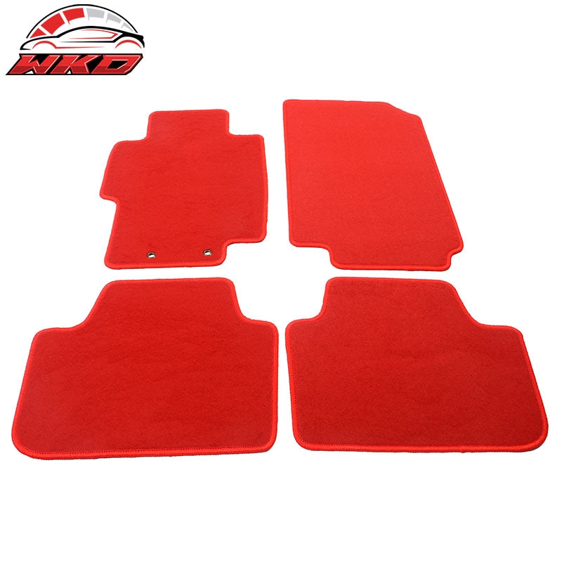Fits 04-08 Acura TSX Car Floor Mats Liner Front Rear Nylon Red Carpets 4PCS