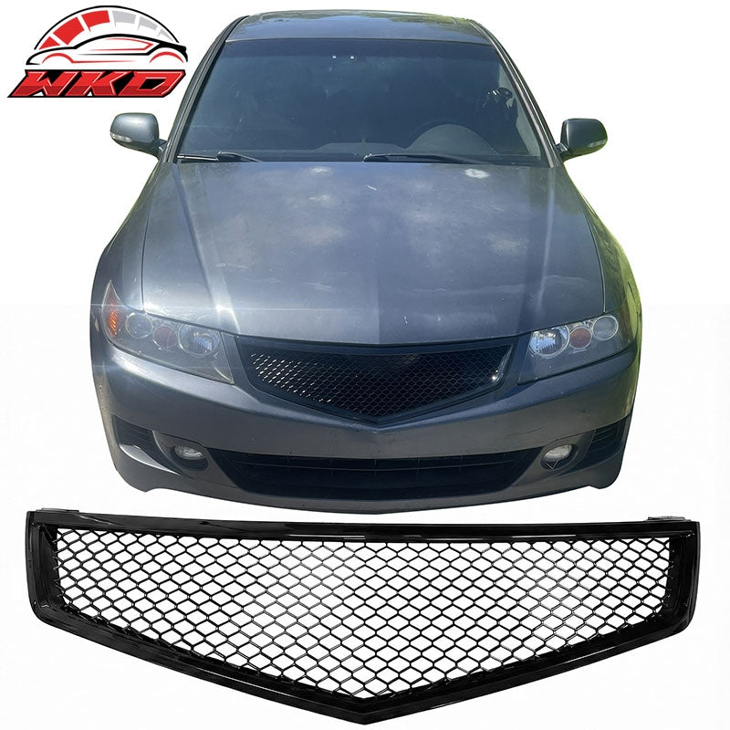 Wholesale 06-08 Acura TSX Honeycomb Style Front Bumper Upper Grille Gloss Black ABS