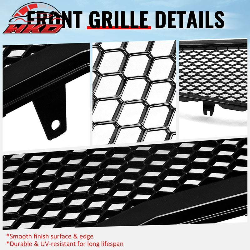 Fits 06-08 Acura TSX Honeycomb Style Front Bumper Upper Grille Gloss Black ABS