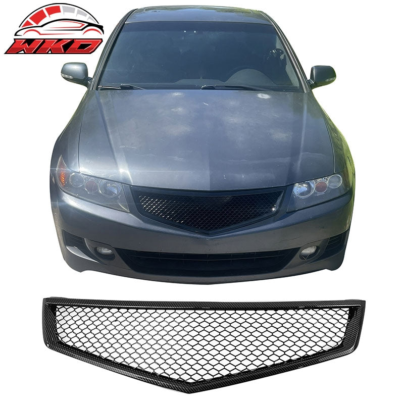 Wholesale 06-08 Acura TSX Honeycomb Style Front Upper Grille Carbon Fiber Print ABS