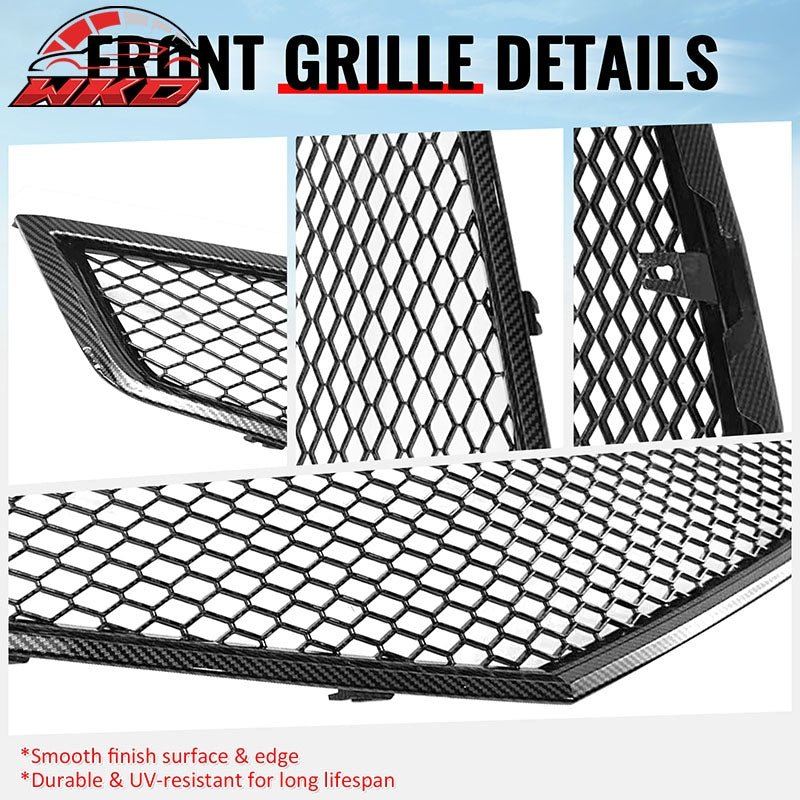 Fits 06-08 Acura TSX Honeycomb Style Front Upper Grille Carbon Fiber Print ABS