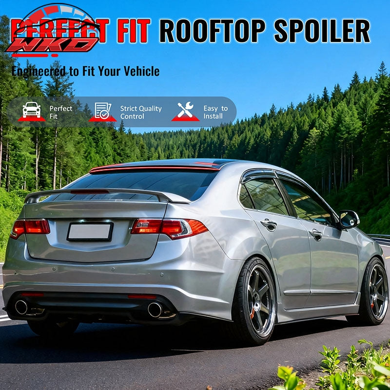 Fits 09-14 Acura TSX Sedan Gloss Black Roof Spoiler Wing Rear Window Shade ABS