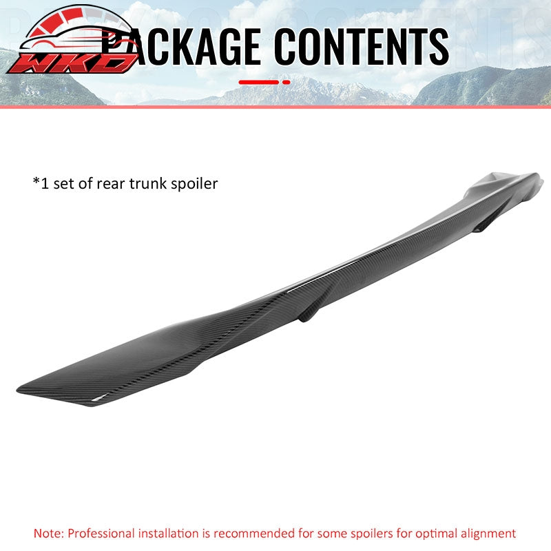 For 09-14 Acura TSX Sedan R Style Rear Trunk Spoiler Wing Carbon Fiber Print ABS