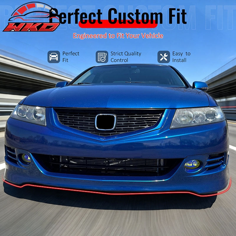 Wholesale 06-08 Acura TSX Unpainted Front Bumper Lip Lower Air Dam Spoiler PU 3PCS - Wikond Auto