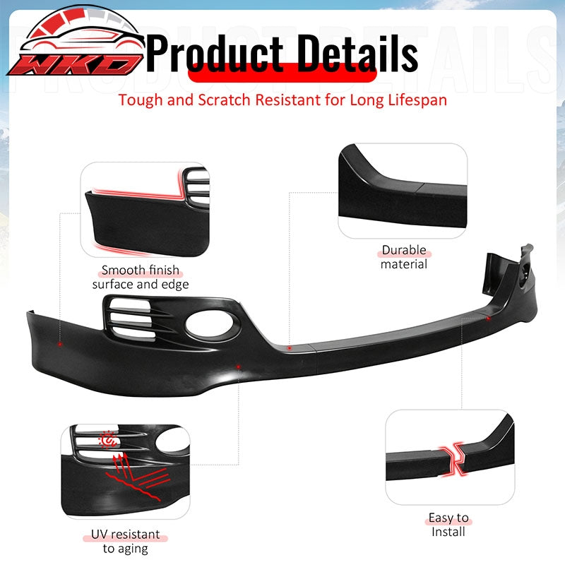 Wholesale 06-08 Acura TSX Unpainted Front Bumper Lip Lower Air Dam Spoiler PU 3PCS - Wikond Auto