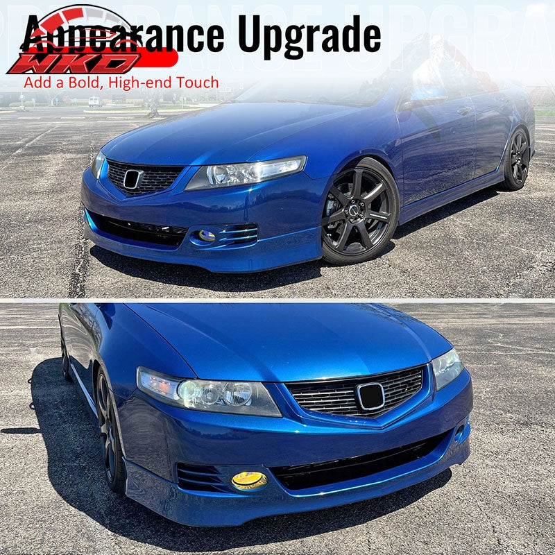 Wholesale 06-08 Acura TSX Unpainted Front Bumper Lip Lower Air Dam Spoiler PU 3PCS - Wikond Auto