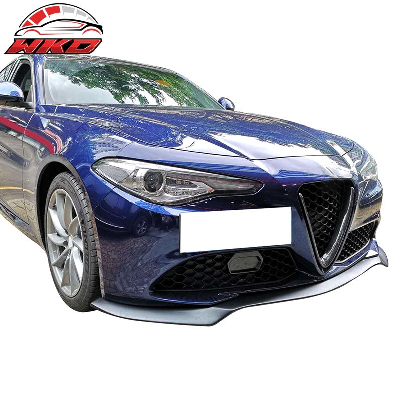 For 17-21 Alfa Romeo Giulia Front Bumper Lip Spoiler Unpainted PP Lower Splitter