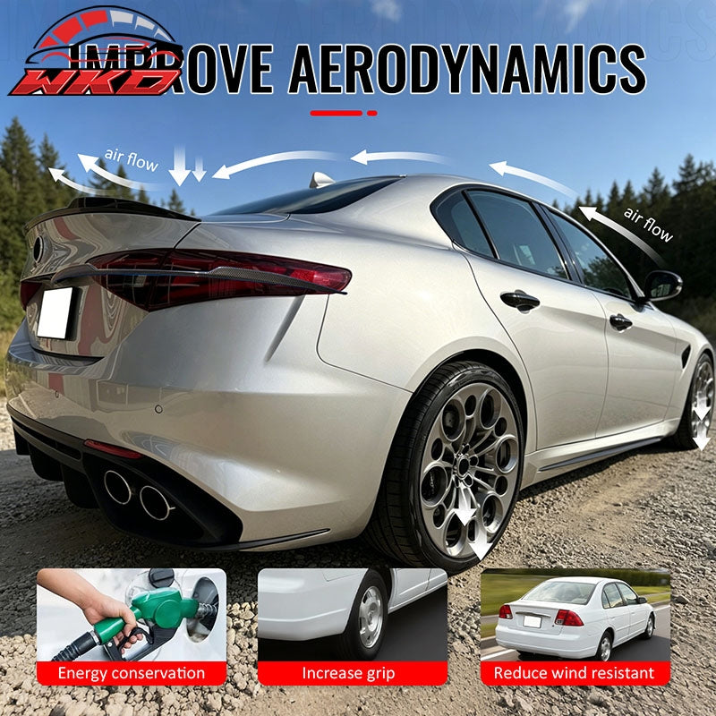 Fits 17-26 Alfa Romeo Giulia OE Style Rear Trunk Spoiler Wing Gloss Black ABS