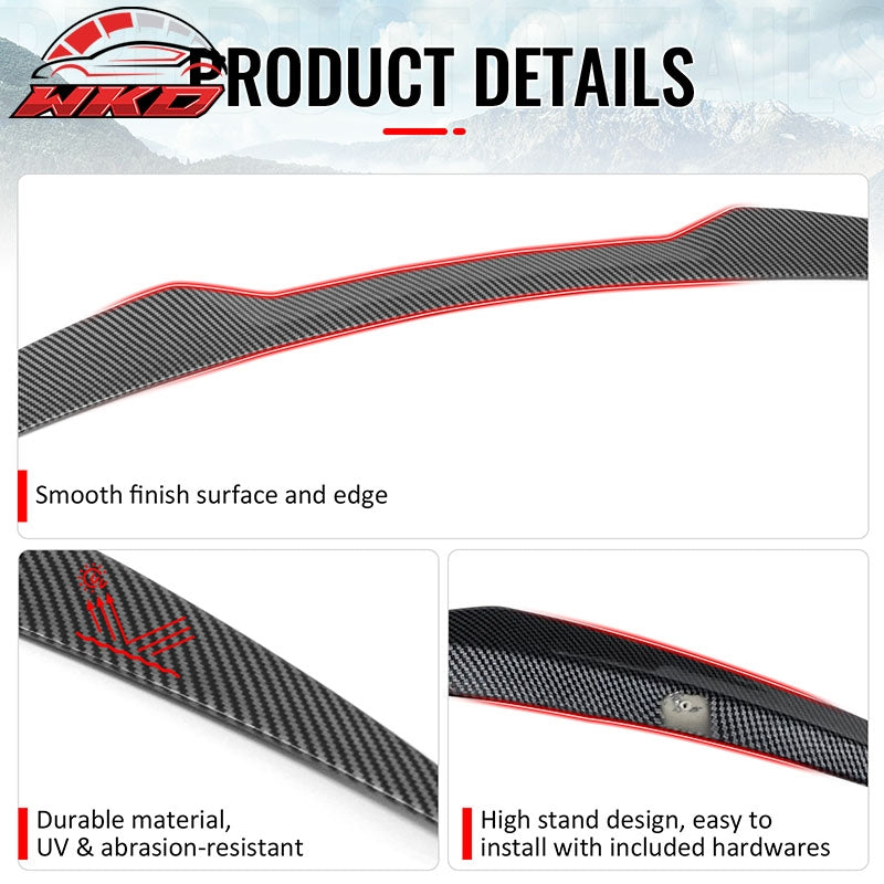 Fits 17-26 Alfa Romeo Giulia OE Style Trunk Spoiler Wing Carbon Fiber Print ABS