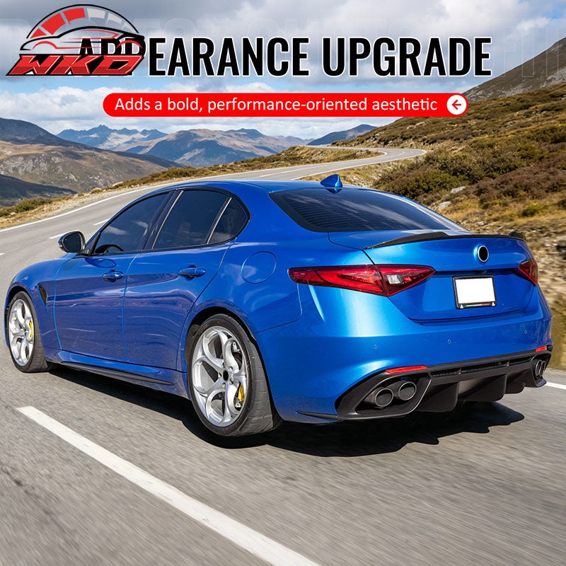 Fits 17-26 Alfa Romeo Giulia OE Style Trunk Spoiler Wing Carbon Fiber Print ABS