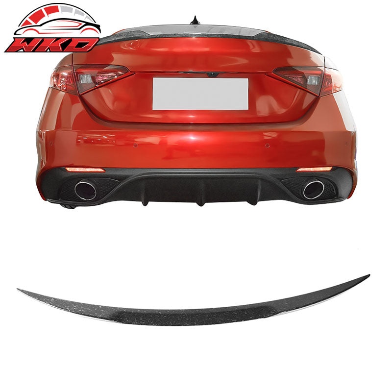 Fits 17-23 Alfa Romeo Giulia Sedan OE Style Trunk Spoiler Forged Carbon Fiber