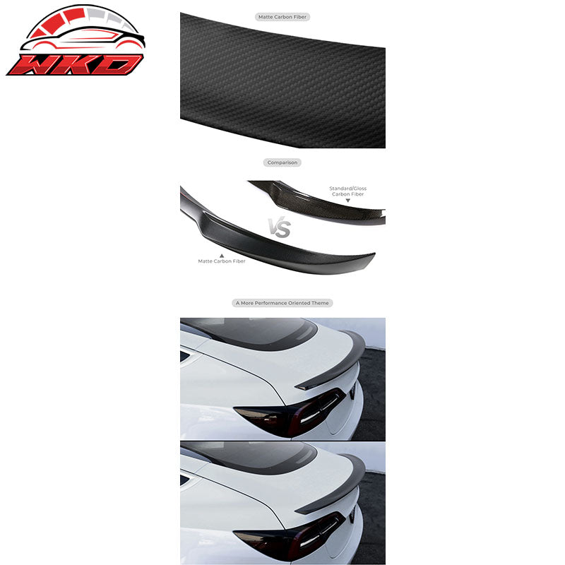Fits 15-18 Alfa Romeo Giulia OE Style Rear Trunk Spoiler Wing Matte Carbon Fiber