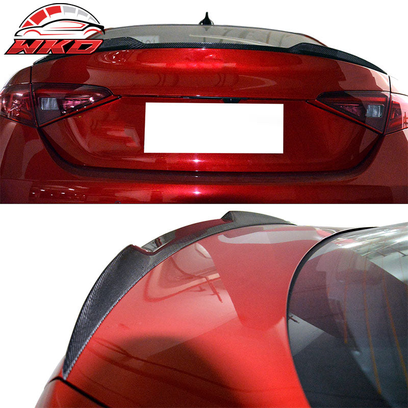 Fits 15-18 Alfa Romeo Giulia OE Style Rear Trunk Spoiler Wing Matte Carbon Fiber