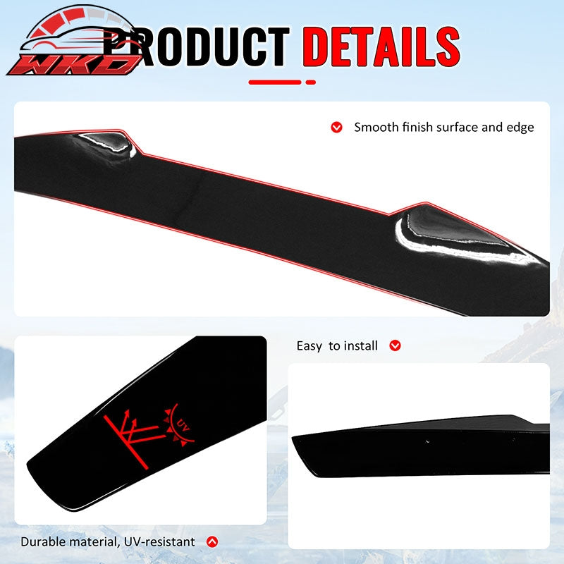 Fits 17-26 Alfa Romeo Giulia V Style Gloss Black Rear Roof Spoiler Wing Lip ABS