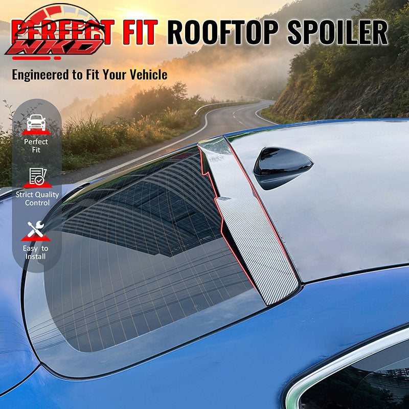 Fits 17-26 Alfa Romeo Giulia V Style Rear Roof Spoiler Carbon Fiber Print ABS
