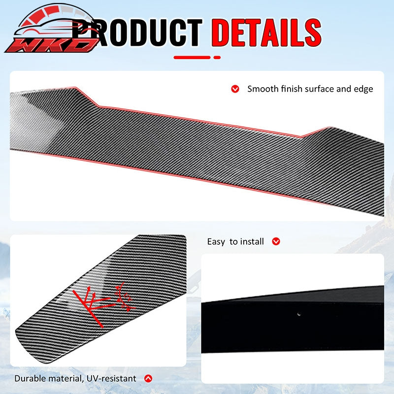 Fits 17-26 Alfa Romeo Giulia V Style Rear Roof Spoiler Carbon Fiber Print ABS
